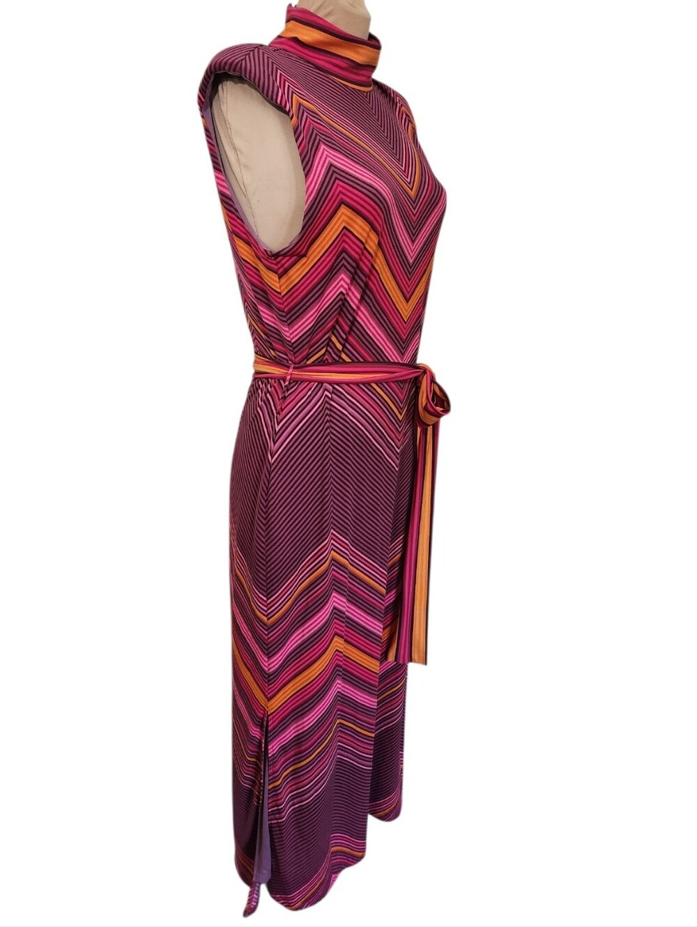 RAMY BROOK Karolina Chevron Knit Midi Dress - Size L - Picture 5 of 16
